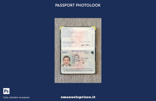 modello photolook presente del passaporto francese in stile verificato